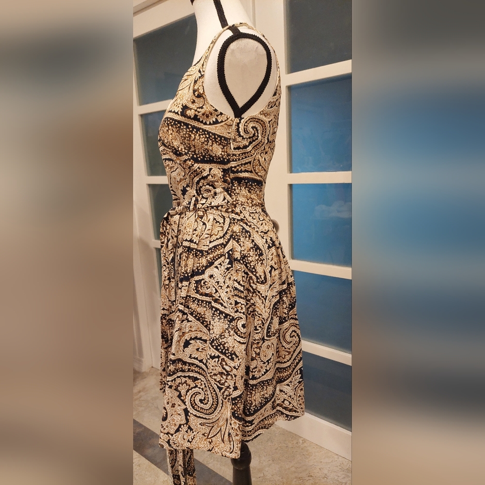 J. Crew Factory Black and Tan Paisley Maxi Dress - Picture 5 of 14